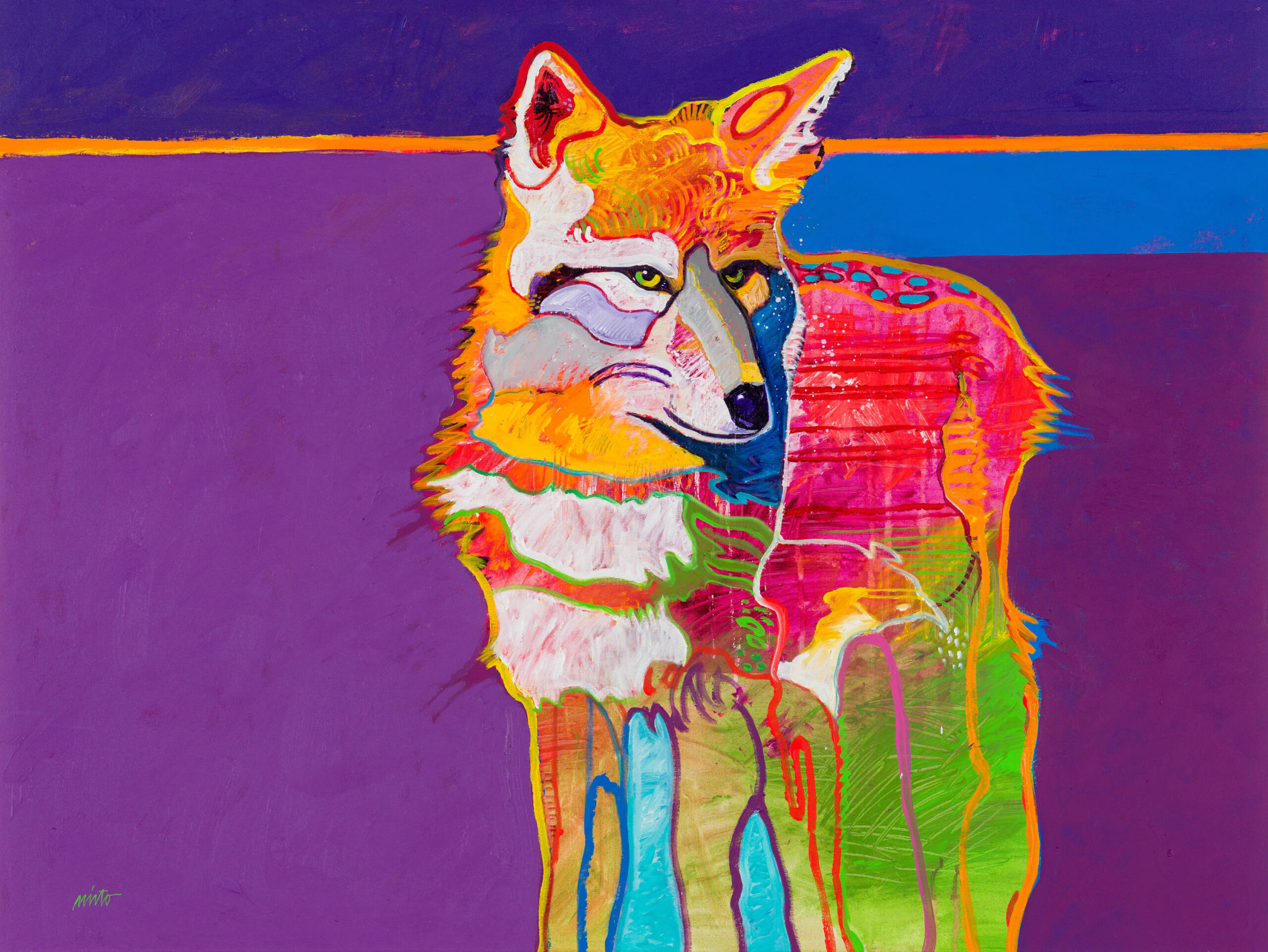 John Nieto, Coyote, Acrylic on Canvas